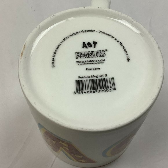 SNOOPY WOODSTOCK Love Coffee Mug 10 oz. Bone China Dishwasher Microwave Safe - Picture 3 of 12